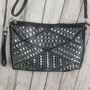 Bottari Black Jeweled Rhinestone Crossbody